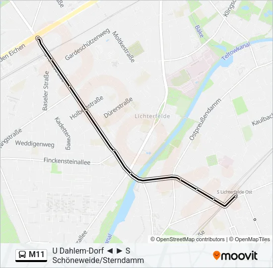 M11 Bus Line Map
