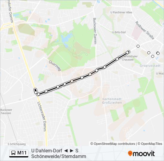 Автобус M11: карта маршрута