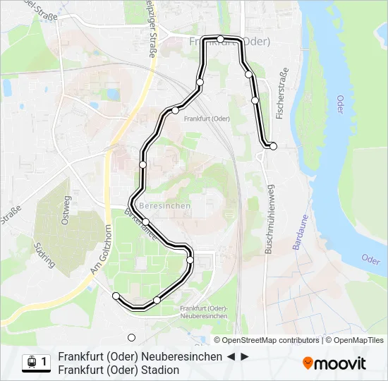 1 Light Rail Line Map