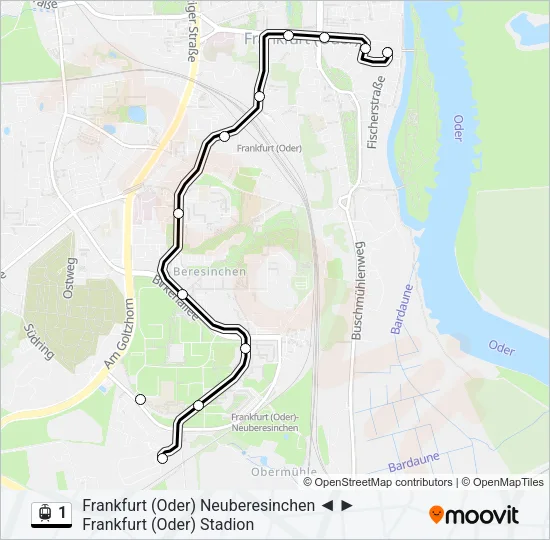 1 Light Rail Line Map