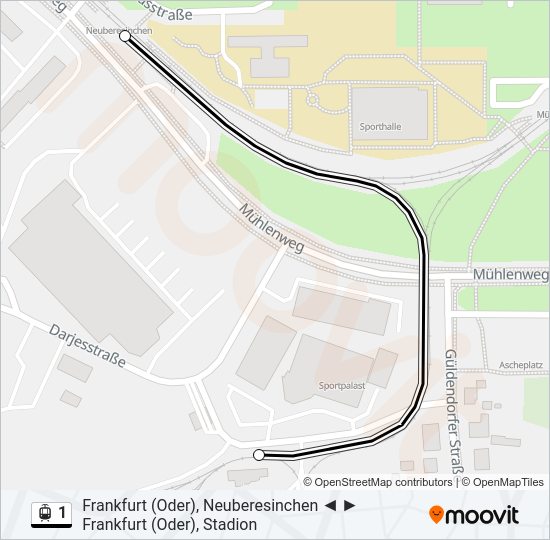 1 light rail Line Map