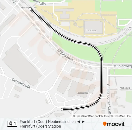 1 Light Rail Line Map