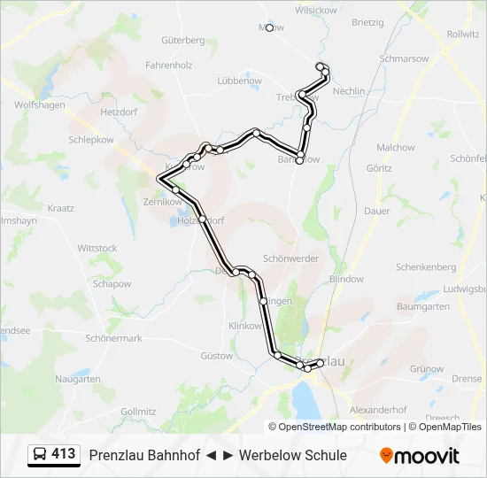 413 Bus Line Map