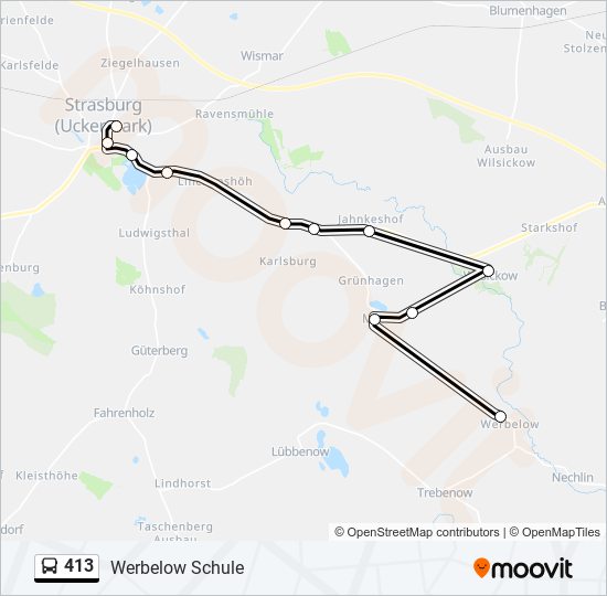 413 bus Line Map