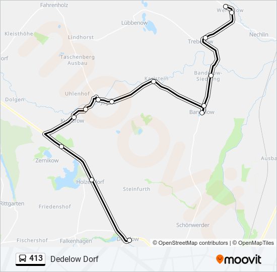 413 bus Line Map