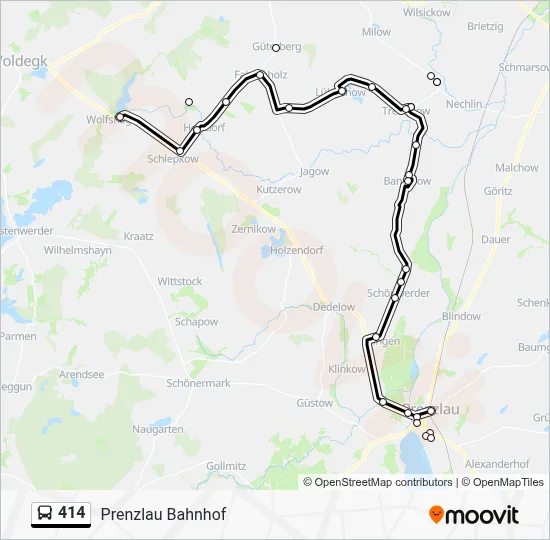 414 Bus Line Map