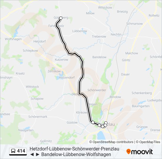 414 bus Line Map