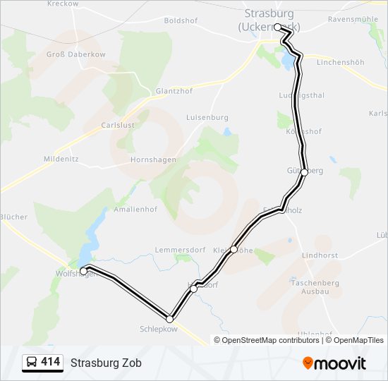 414 bus Line Map