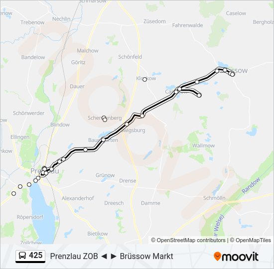 425 bus Line Map