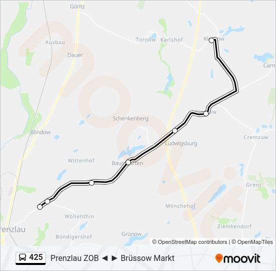 425 bus Line Map