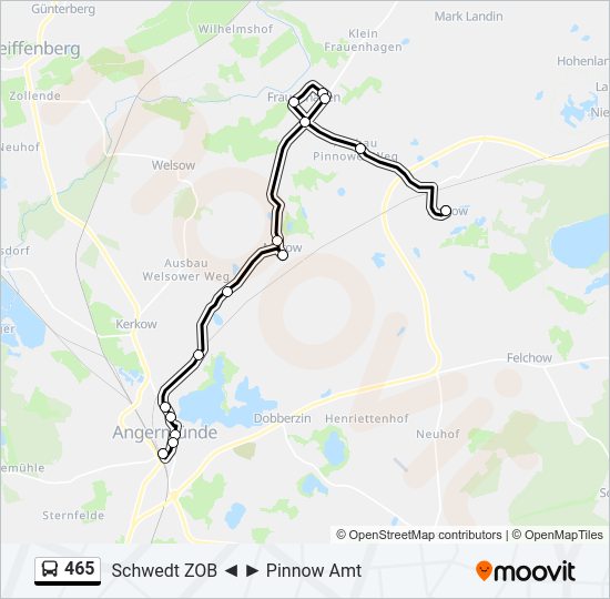 465 bus Line Map