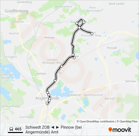 465 Bus Line Map