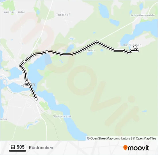 Автобус 505: карта маршрута