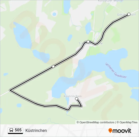Автобус 505: карта маршрута