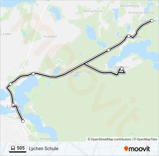 505 bus Line Map