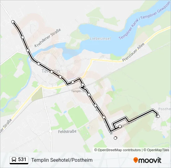 531 Bus Line Map