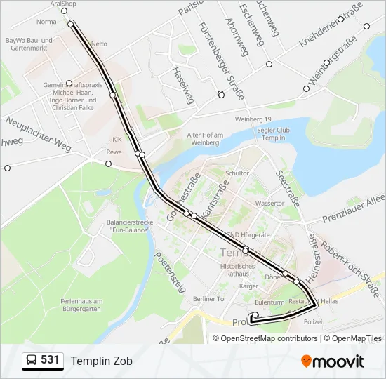 531 Bus Line Map