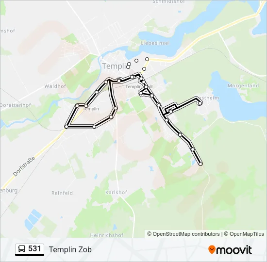 531 Bus Line Map