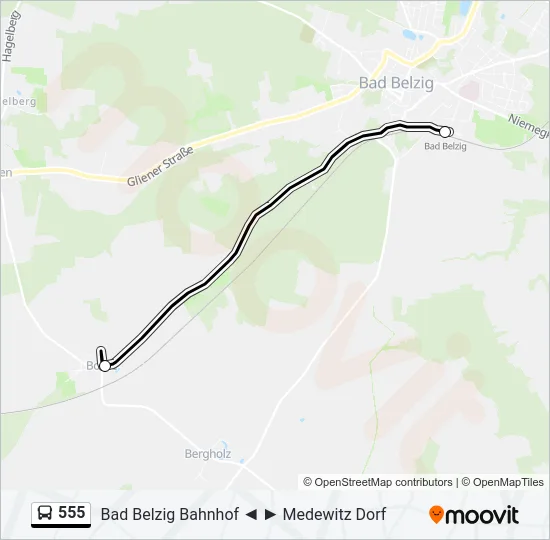 555 Bus Line Map
