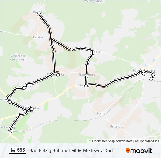 555 bus Line Map