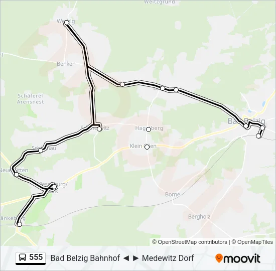 555 Bus Line Map