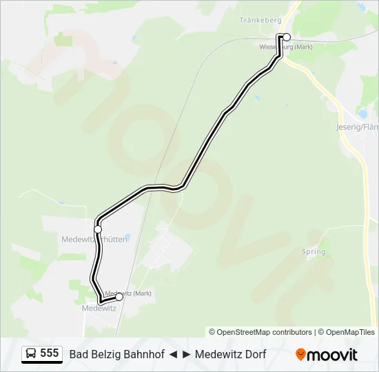 555 Bus Line Map