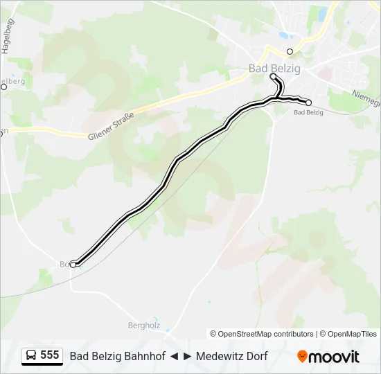 555 Bus Line Map