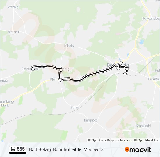 555 bus Line Map