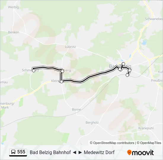 555 Bus Line Map