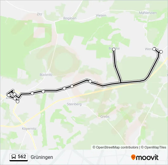 562 Bus Line Map