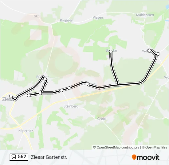 562 Bus Line Map