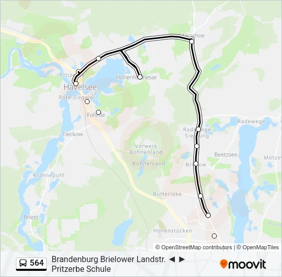 564 Bus Line Map