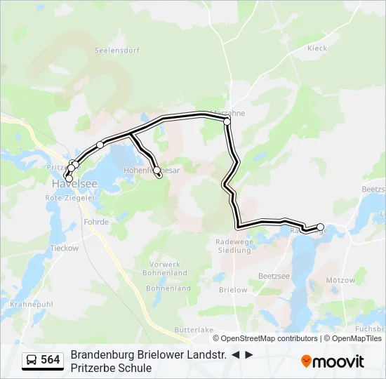 564 Bus Line Map