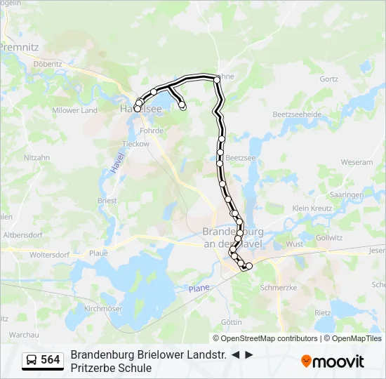 564 Bus Line Map