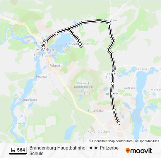 Автобус 564: карта маршрута