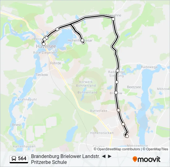 564 Bus Line Map