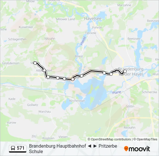 571 Bus Line Map