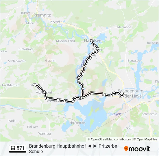 571 Bus Line Map