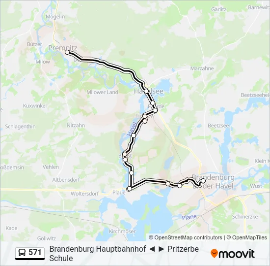 571 Bus Line Map