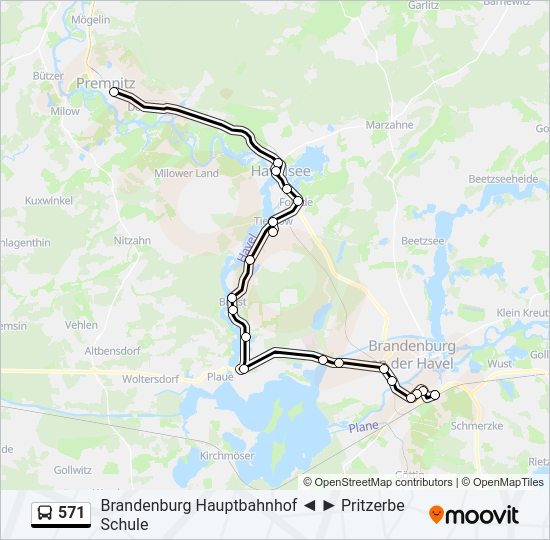 571 bus Line Map