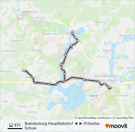 571 Bus Line Map