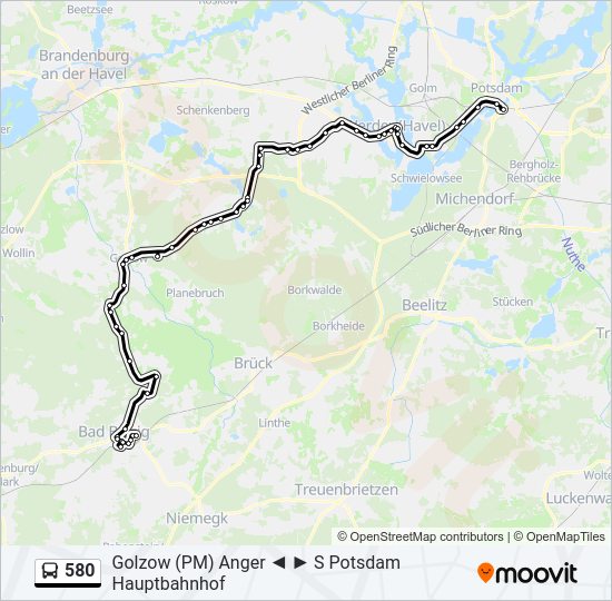 580 bus Line Map