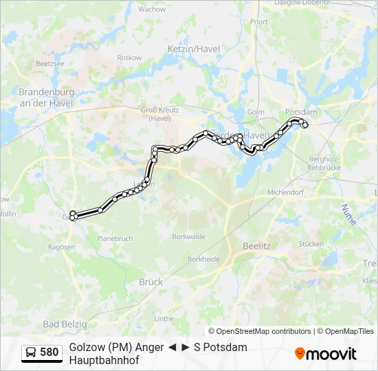 580 Bus Line Map