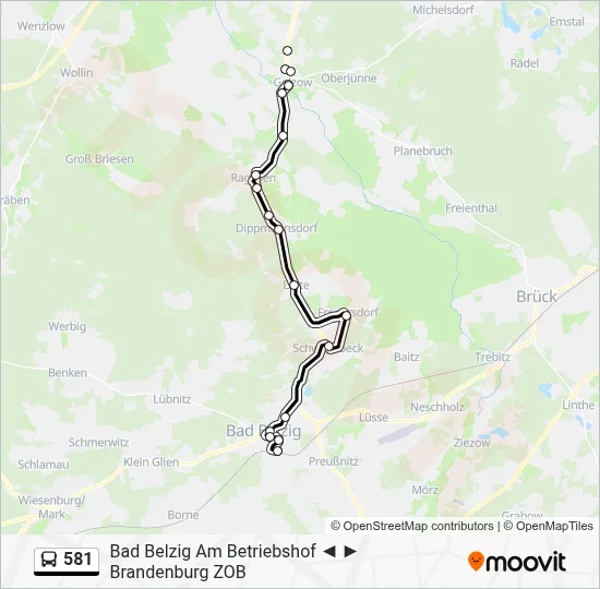 581 Bus Line Map