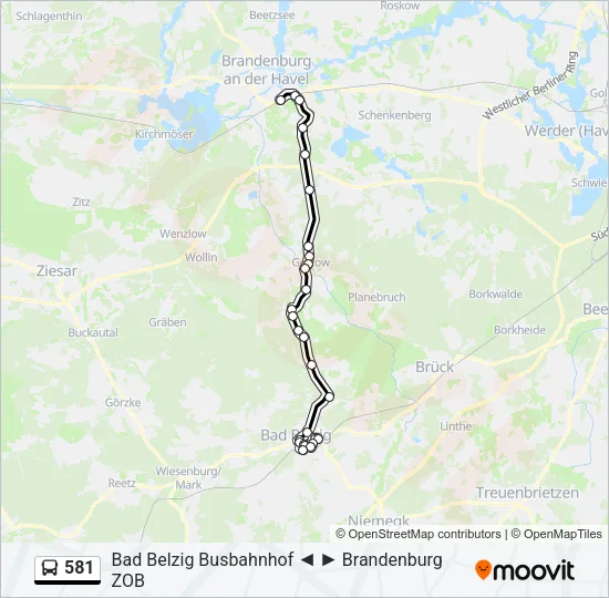 581 Bus Line Map