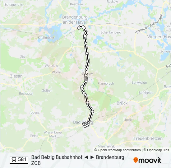 581 Bus Line Map