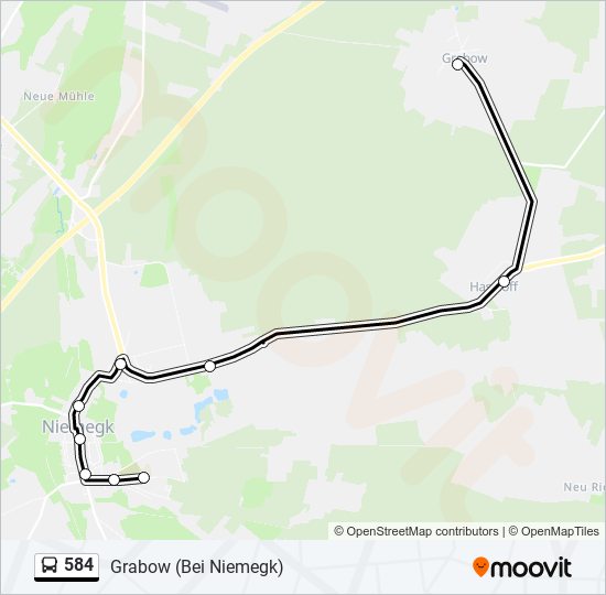 584 bus Line Map