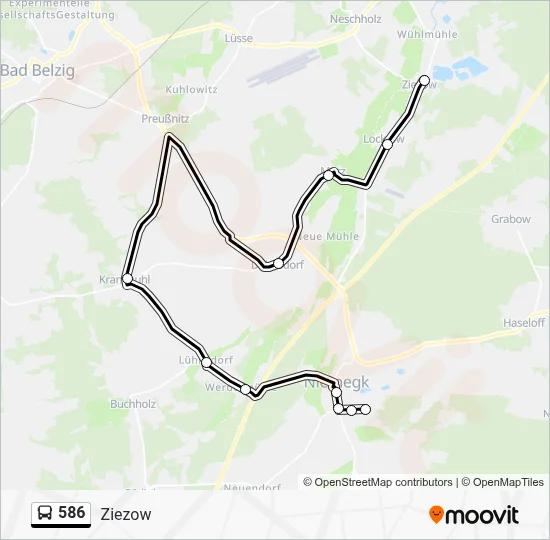 586 Bus Line Map