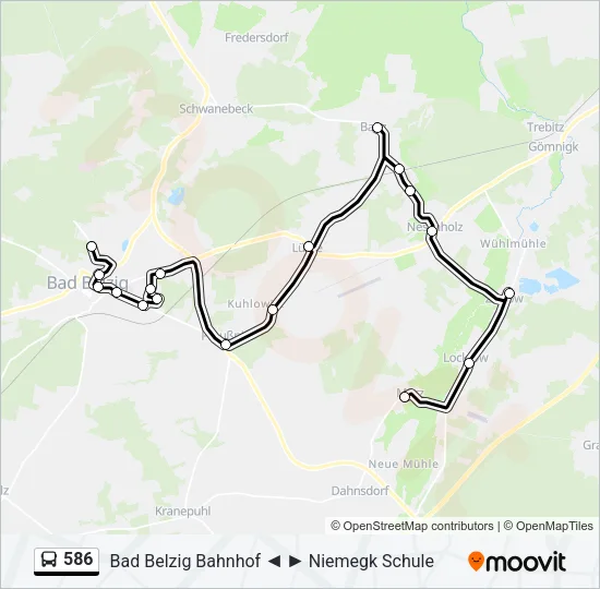 586 Bus Line Map