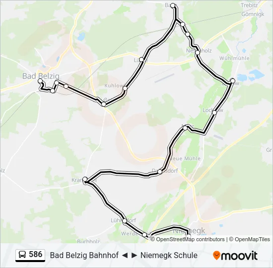 586 Bus Line Map